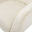 Style Velvet Arm Chair With Wingback And Flared Arms - Ivory by HouseOfZazla