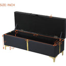 2-Pieces Bedroom Sets,Queen Size Upholstered Platform Bed with Hydraulic Storage System,Storage Ottoman with Metal Legs,Black