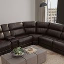 Brazil - Power Sectional With Adjustable Headrest & Footrest - Dark Brown by HouseOfZazla