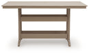 Seacliff Beach - Rectangular Counter Height Dining Table With Umbrella Option - Medium Brown by Unique Piece Furniture