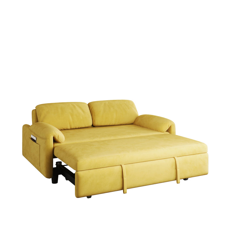 54 "yellow sofa Sofa bed dual purpose living room retractable bed velvet