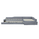 Upholstered Double Daybed With Trundle And Drawer