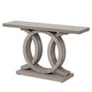 Console Table With Geometric Base For Living Hallway - Gray by HouseOfZazla