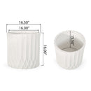 Planter With Subtle Pleated Design - Antique White