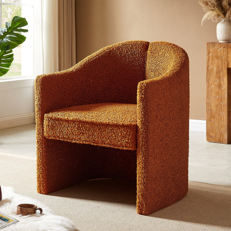 Walker Edison | Boucle Curved Design Accent Chair