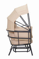Sunnydaze Modern Luxury Egg Chair with Retractable Canopy - Taupe by HouseOfZazla