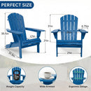 Outdoor Folding Adirondack Chair With Pre-Assembled BackRest & SeatBoard Patio - Navy Blue by HouseOfZazla