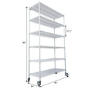 6 Tier 6000Lbs Capacity Nsf Metal Shelf Wire Shelving Unit, Heavy Duty Adjustable Storage Rack With Wheels & Shelf Liners For Commercial Grade Utility Steel Storage Rack by HouseOfZazla