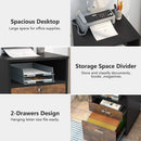 2 Drawer Mobile File Cabinet With Lock, Rolling Printer Stand For Letter Size Files - Black / Brown by HouseOfZazla