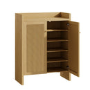Rattan Shoe Cabinet with Doors, 6-Tier Storage Organizer