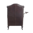 Pino - Vintage Top Grain Leather Accent Chair With 1 Toss Pillow - Brown by HouseOfZazla