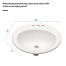 20 X 18" Modern Ceramic Oval Undermount Bathroom Sink With 3 Faucet Holes - White by HouseOfZazla