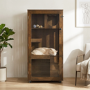 Basia Indoor Rubber Wood Cat Cabinet