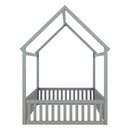 Wood House Bed With Fence And Door by HouseOfZazla