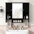 Wall Mounted Bathroom Storage Cabinet With Mirror, Medicine Cabinet With Towel Bar
