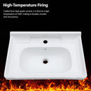 Wall Mounted Rectangular Bathroom Sink With Towel Bar & Overflow - White by HouseOfZazla