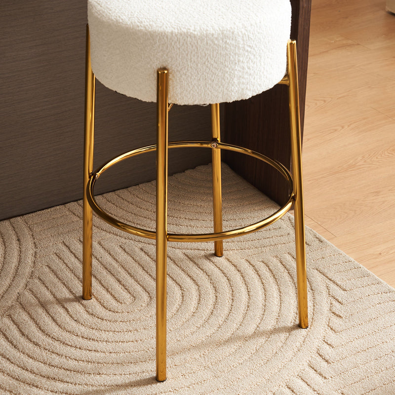 30" Tall, Round High Bar Stools, Set of 2 - Contemporary upholstered dining stools for kitchens, coffee shops and bar stores - Includes sturdy hardware support legs