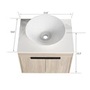 24" Modern Design Float Bathroom Vanity With Ceramic Basin Set, Wall Mounted White Oak Vanity With Soft Close Door, KD-PackingD-Packing Pieces
