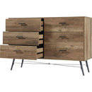 6-Drawer Chest, 6 Drawer Dresser TV Stand for TV, Dressers Bedroom Furniture Large Storage Tower Unit, Dresser for Bedroom, Closet, Hallway, 47.2"W x 15.7"D x 31.5"H, Rustic Walnut