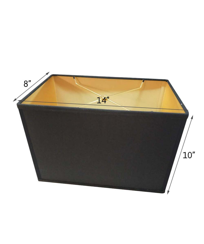 14"W x 10"H Black Rectangular Drum Lampshade