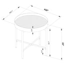 Ozella Round End Side Table with Recessed Top Sandy Black