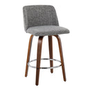 Toriano - Mid-Century Modern Fixed Height Counter Stool With Round Footrest (Set of 2) by HouseOfZazla