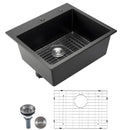 25 Inch Granite Kitchen Sink Top Mount Single Bowl Drop-In Basin for RV Bar by HouseOfZazla