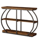 Console Table With Arched Frame, 3 Tier For Living Room - Brown / Black by HouseOfZazla