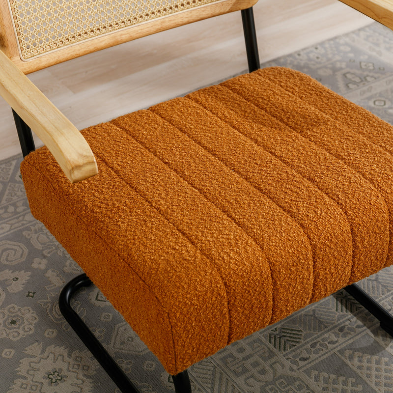 Accent Chair - Modern Industrial Slant Armchair with Metal Frame - Premium High Density Soft Single chair for Living Room Bedroom