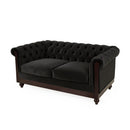 VIVALUX 59.44" Chesterfield Velvet Loveseat Sofa