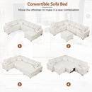 Sectional Sofa Pull-Out Sofa Bed Sleeper With A Storage Ottoman, Three Pillows And Charging Devices For Living Room by Unique Piece Furniture