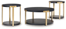 Shylore - Occasional Table Set (Set of 3) - Black / Brass Finish by Unique Piece Furniture