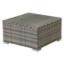 7 Piece Outdoor PE Wicker Furniture Set, Patio Black Rattan Sectional Sofa Couch with Washable Cushions