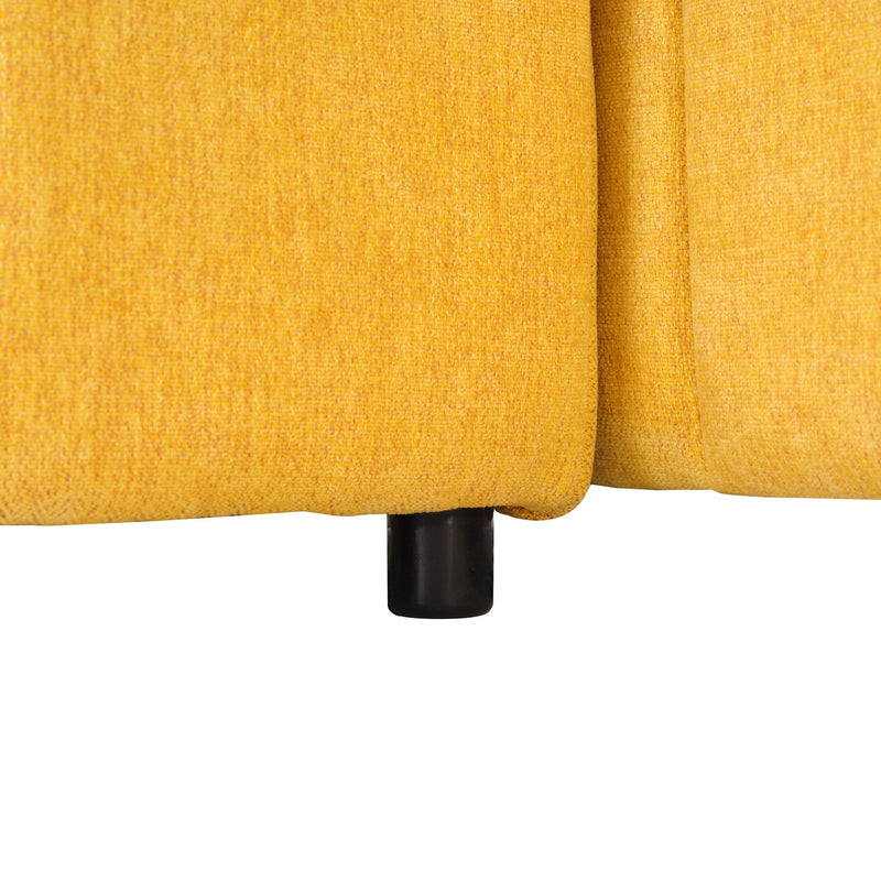 91.73" L-shaped Sofa Sectional Sofa Couch with 2 Stools and 2 Lumbar Pillows for Living Room, Yellow