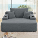 Convertible Chaise Lounge Sleeper Sofa with Cup Holders & Pillows