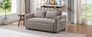 55.9" Convertible Sofa Bed Loveseat Sofa with Three USB Ports, Two Side Pockets, Two Cup Holders and 360Swivel Phone Holder for Living Room, Light Grey