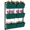 3-Tier Wall Planter with 6 Pots for Indoor and Outdoor Use, Hanging Plant Holder, Self Draining Wall Mounted Planter for Vegetables, Flowers, Herbs, Green