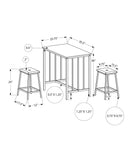 3 Piece Dining Set, Counter Height, Rectangular, Small, Contemporary & Modern by HouseOfZazla