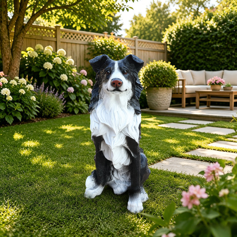 Outdoor Garden Border Collie Dog Statue Greeter, photo 8 of 10