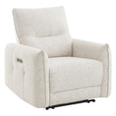 Lalisa - Power Motion Recliner With USB Port - Cream Chenille by Unique Piece Furniture