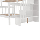 Stairway Bunk Bed With Storage And Guard Rail For Bedroom by HouseOfZazla