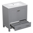 Bathroom Vanity With Single Sink, Combo Cabinet Undermount Sink, Bathroom Storage Cabinet With Two Doors And A Drawer, Soft Closing, Multifunctional Storage, Solid Wood Frame by HouseOfZazla