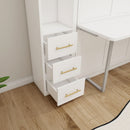 Queen Size Murphy Wall Bed With Side Storage Cabinets - White by HouseOfZazla