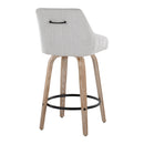 Hannah - Transitional Fixed Height Counter Stool With Swivel With Round Footrest (Set of 2) by HouseOfZazla