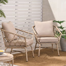 Bruce Outdoor Club Chair Set with Water Resistant Cushions