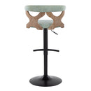 Gardenia - Contemporary Adjustable Barstool With Swivel With Rounded T Footrest (Set of 2) by HouseOfZazla