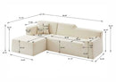 Modern Minimalist L-Shaped Corduroy High Back Sofa