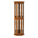 Corner Curio Cabinet With Lights, Adjustable Tempered Glass Shelves, Mirrored Back, Display Cabinet (E26 Light Bulb Not Included) by Unique Piece Furniture