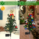4Packs Solar Christmas Tree Lights Xmas Garden Decorations Tree Stake Lamp 20LEDs Solar Decor Light with Constant and Flashing Mode for Pathway Yard P