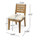 Outdoor 6-Seater Acacia Wood Expandable Dining Set with Cushions